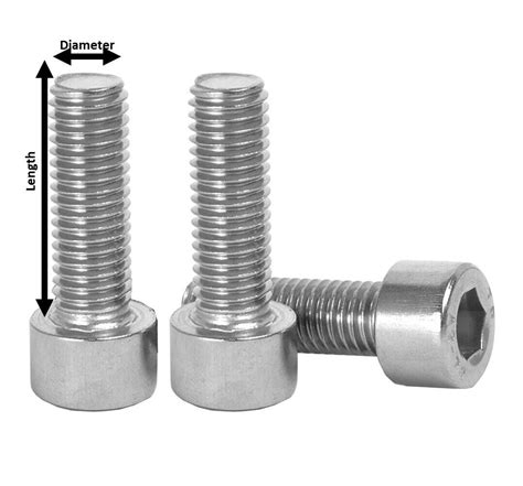 M6 A2 STAINLESS STEEL ALLEN BOLT SOCKET CAP SCREW HEX HEAD ALLEN KEY