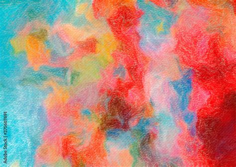 Creative Art Pattern In Warm Fun Colors Design Background Painting In Oil Imitation Colorful