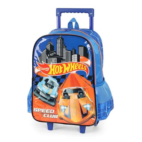Kit Bolsa Escolar Infantil Lancheira E Estojo Hot Wheels Azul Maloa Loja Virtual