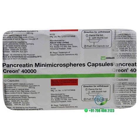 Pancreatin Creon Capsule Capsules In Strip Treatment