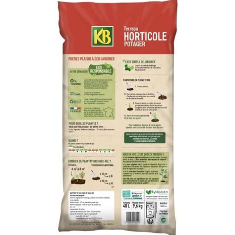 Kb Terreau Horticole Potager Uab L Cdiscount Jardin