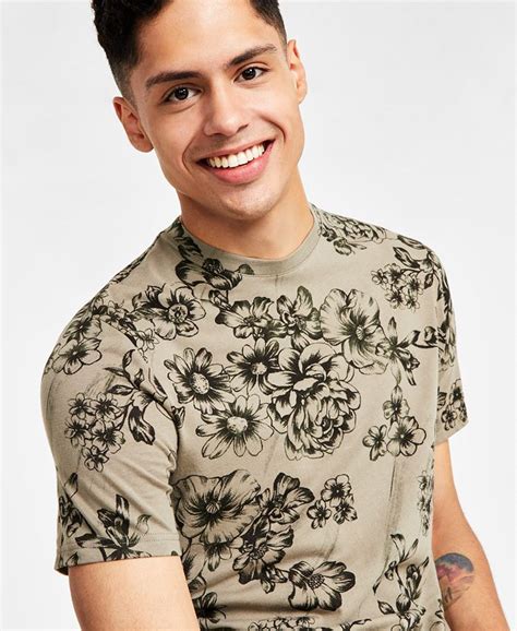 I N C International Concepts Mens Twilight Regular Fit Floral Graphic