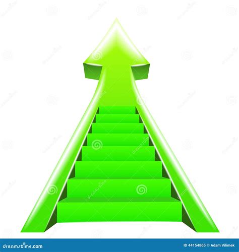 Groene Pijl Omhoog Met Trapstappen Vector Illustratie Illustration Of