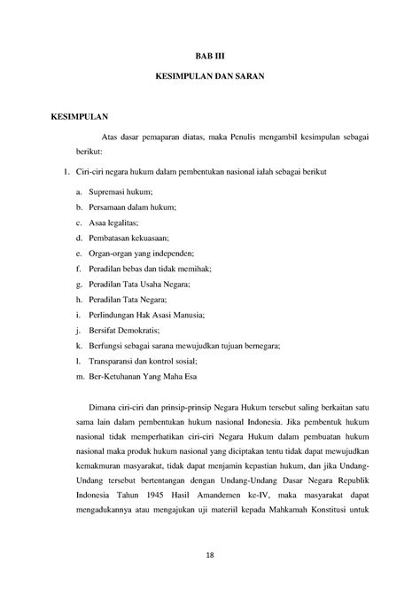 Tugas Politik Hukum S2 Ugm Tentang Ciri 20 18 Bab Iii Kesimpulan Dan