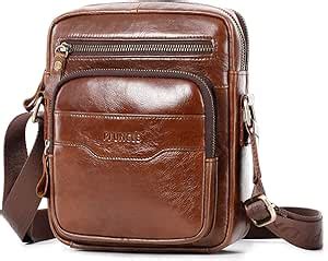 BAIGIO Schultertasche Herren Umhängetasche Leder Herrentasche Vintage