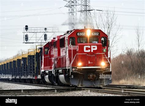 Elgin Illinois USA A Pair Of Canadian Pacific Railway Locomotives