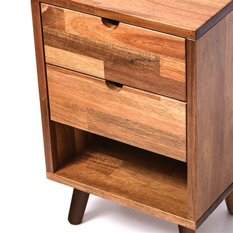 Brooklyn Home Acacia Wood Ashton Bedside Table And Reviews Temple And Webster