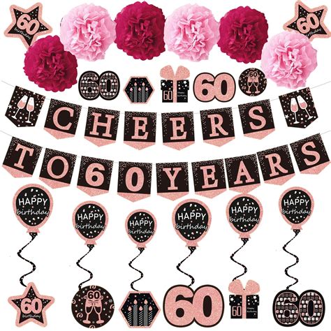 Buy 60th Birthday Decorations For Women 21pack Cheers To 60 Years