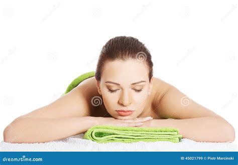 Girl On A Stone Therapy Hot Stone Massage Stock Image Image Of Relax