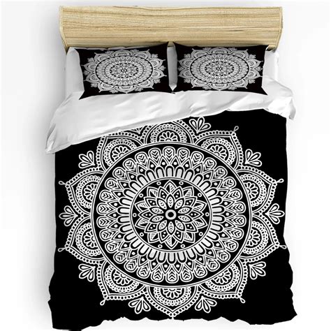 Mandala Flowers Bohemia Duvet Cover Bed Bedding Set For Double Home