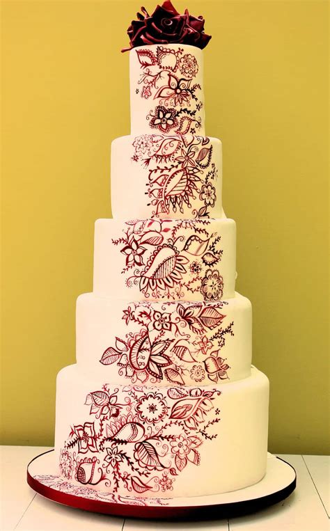 Henna Pattern Hand Painted Cake Bay Tree Cakes