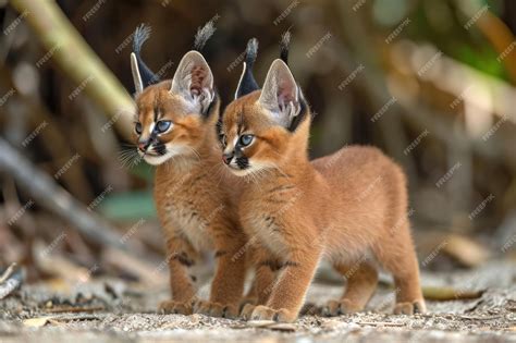 Premium Photo | Curious Caracal cubs