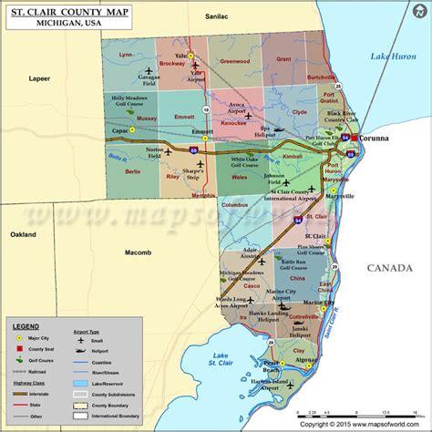 Map Of St Clair County Michigan Cities And Towns Map