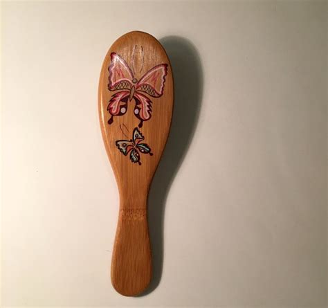 Butterfly Brush Native Bristle Hair Brush Hand Painted Etsy