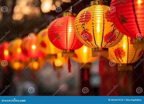 Chinese Lanterns During New Year Festival Chinese New Year 2024 Stock