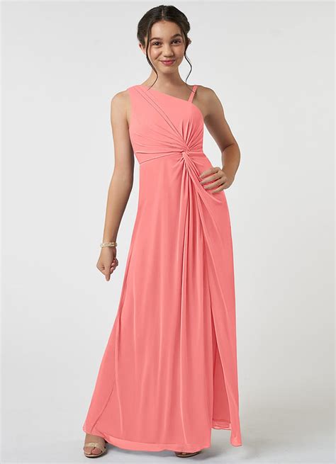 Coral Azazie Brooke JBD Junior Bridesmaid Dresses Azazie