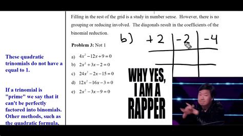 Factoring Non Prime Quadratic Trinomials Video Part 2 Youtube