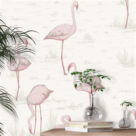 Flamingos Wallpaper White By Cole And Son 95 8045