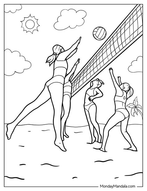 18 Volleyball Coloring Pages Free Pdf Printables