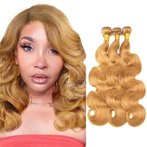 Amazon LadrXadr Color 27 Human Hair Bundles Honey Blonde Human