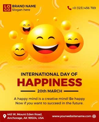 International Day Of Happiness Poster Template PhotoADKing