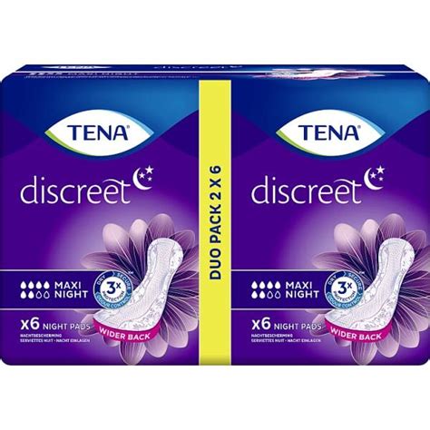 Tena Lady Maxi Night Incontinence Pads Duo X12 Toiletries Superdrug