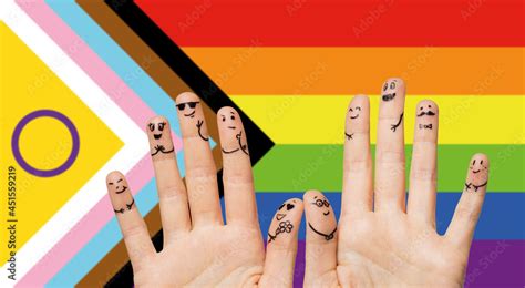 Lgbtq Trans And Intersex Rights Concept Close Up Of Two Hands