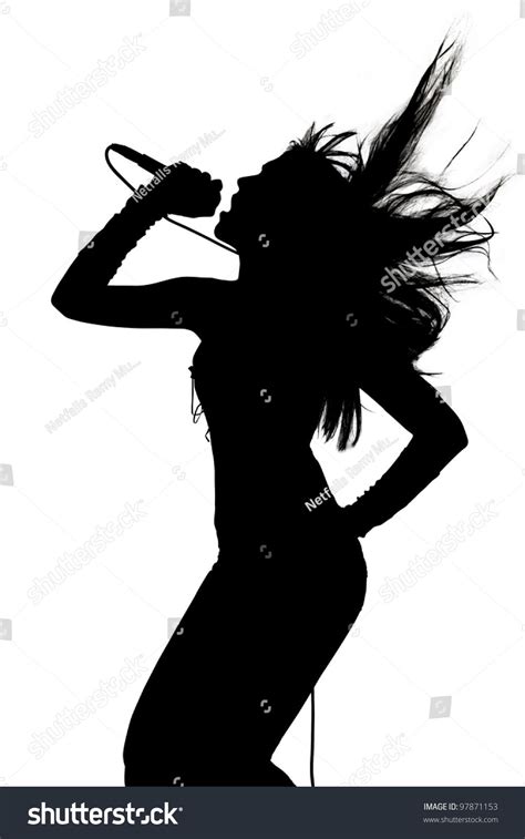 Female Singing Silhouette Silhouette Female Singers Singer