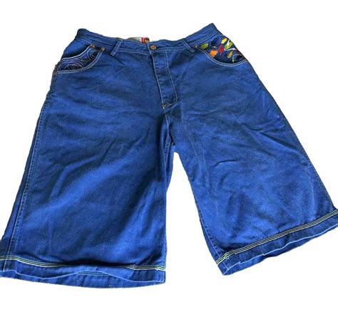 VTG Embroidered Y2k Baggy Jeans Shorts Jorts Wide Leg Gem