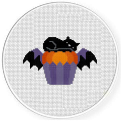 Cat Bat Cupcake Cross Stitch Pattern Daily Cross Stitch