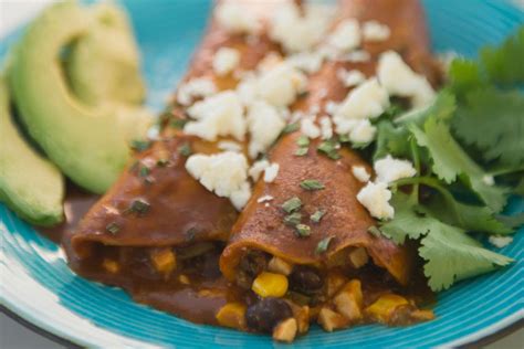 Vegan Enchiladas With Black Beans Tofu And Vegetables