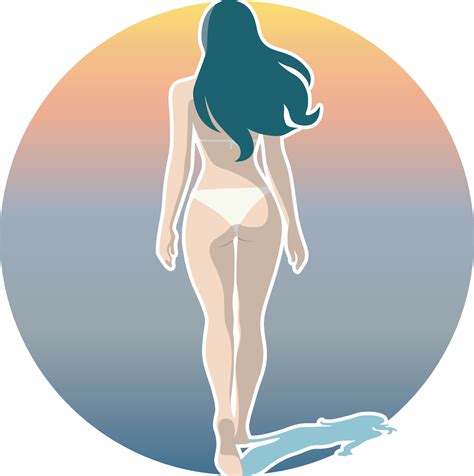 Woman Wearing Bikini On Summer Vacation 44599840 Vector Art At Vecteezy