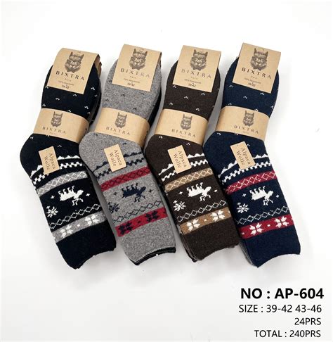 Paires Chaussettes D Hiver Paisse En Laine D Alpaga Motif Renne X