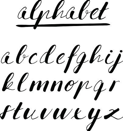 Hand Drawn Vector Alphabet Font Isolated Letters Stock Clipart