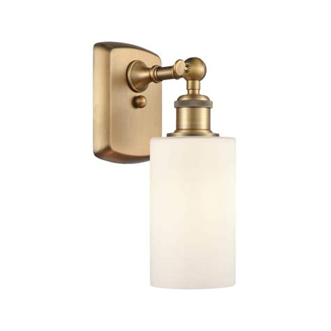 Innovations Clymer 1 Light Brushed Brass Matte White Wall Sconce With