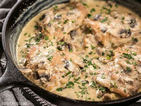 Poulet crémeux aux champignons et à l ail