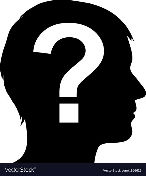 Male Silhouette With Question Mark Royalty Free Vector Image