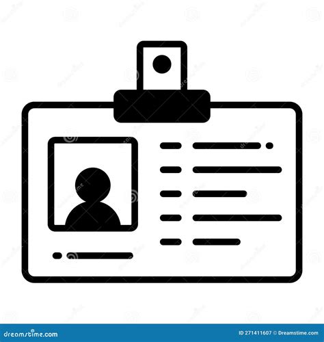 Employee Id Card Vector Design User Identification Icon Stock Vector Illustration Of Icon