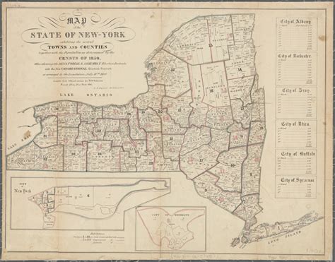 Map Of The State Of New York Exhibiting The Several Towns And Counties