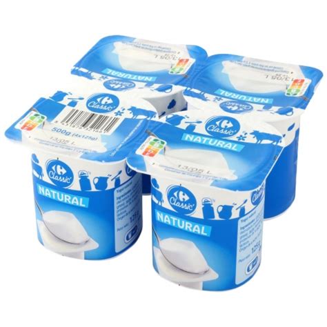 Yogur Natural Carrefour Classic Pack De 4 Unidades De 125 G