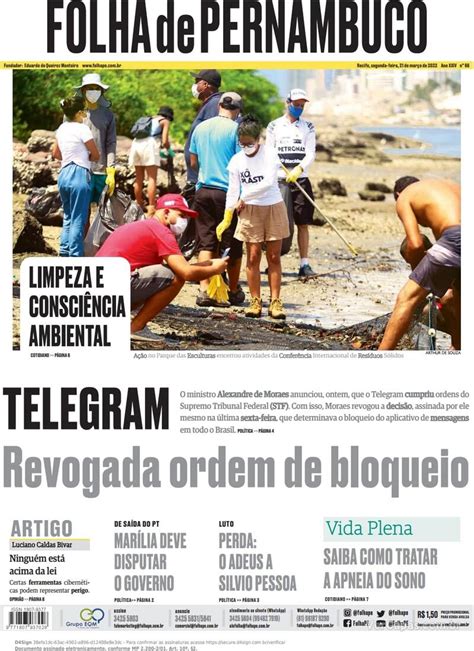 Capa Folha de Pernambuco Sábado 13 de Abril de 2019