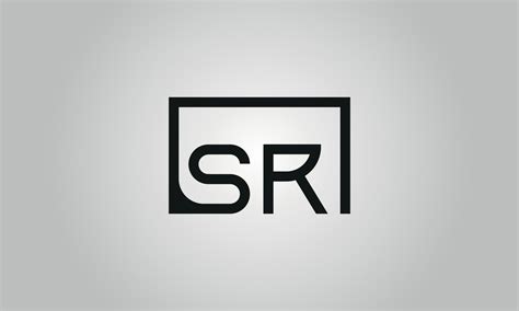 Letter SR logo design. SR logo with square shape in black colors vector free vector template ...