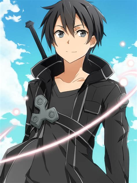 Safebooru 1boy Black Eyes Black Hair Coat Kirito Male Shiomiya Moshimoshi102 Short Hair