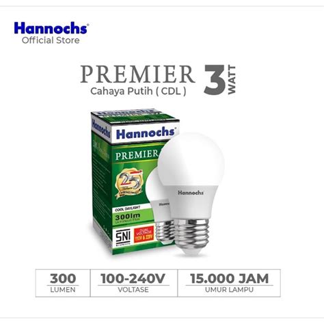 Jual Hannochs Lampu Led Premier W Watt Cahaya Putih K Shopee