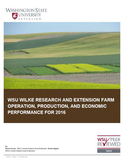 Wsu Extension Publications Wsu Wilke Research And Extension Farm Operation Production And