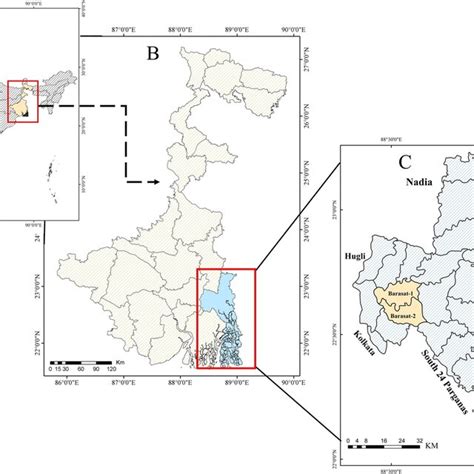 Location Map Of The Study Area A India B West Bengal And C