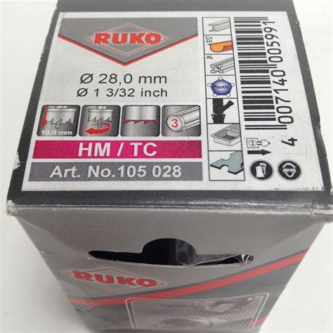 Ruko 105 028 Tungsten carbide hole saws shallow cut ø28mm NEW Factory