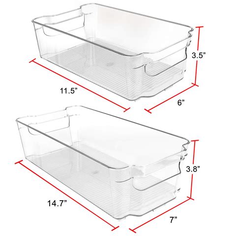 Greenco Clear Bins Stackable Storage Organizer Containers With Handles