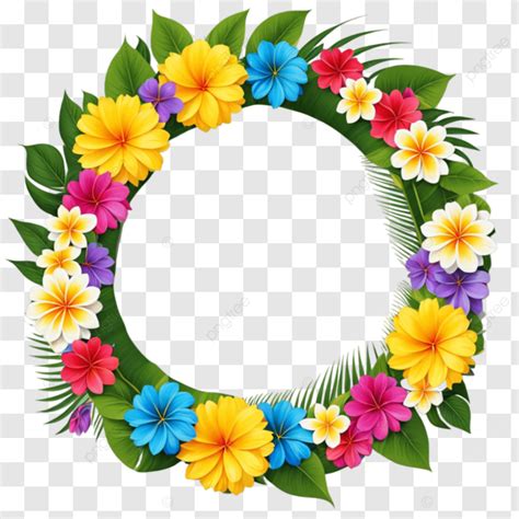 Hand Drawn Colorful Floral Wreath Wreth Wreath Png Transparent Image