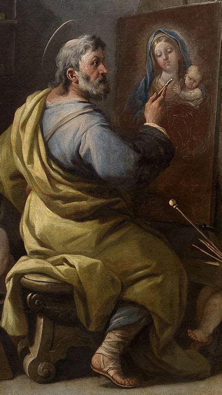 Luca Giordano Saint Luke Painting The Virgin Detail